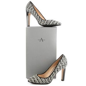 Aquatalia Theresa Raffia Calf Woven Pump Sz 8.5